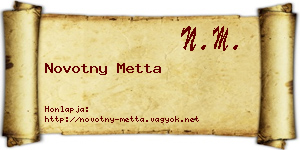 Novotny Metta névjegykártya